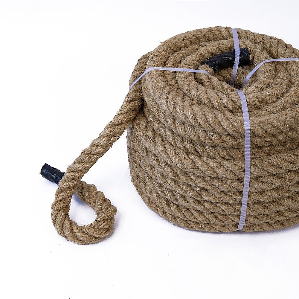 Camp Safety Equipment: 35m 100% Natural Jute Rope Twisted Decking Cord Garden Boating Sash Camping 32mm