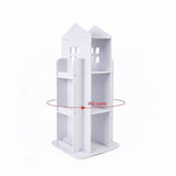 Bookcases & Shelves: Rotating Bookcase Bookshelf Kid's Book Organiser Rack Wooden Castle Display Shelf