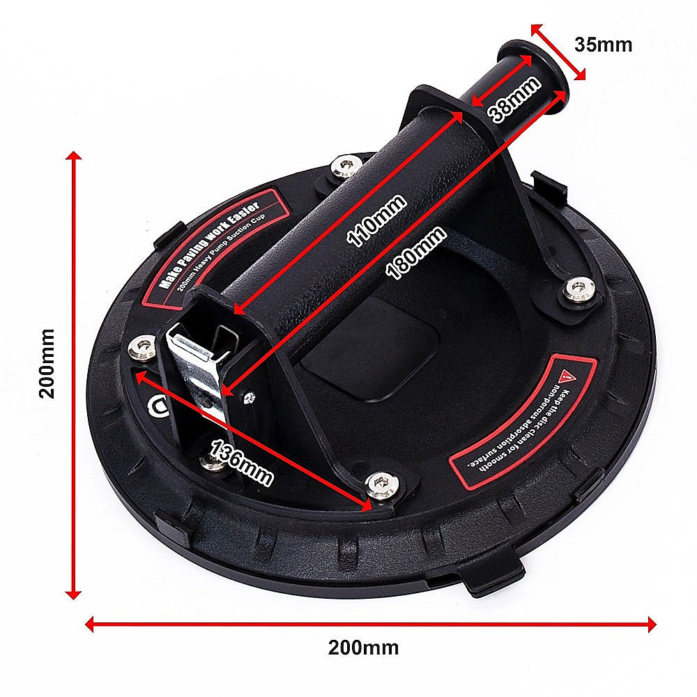 Kitchen & Bathroom DIY: 2x20cm 500kg Vacuum Suction Cup Glass Lifter Granite Sucker Pump Lift Heavy Duty