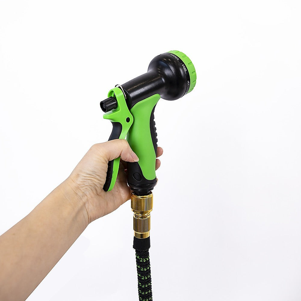 Gardening Accessories: 30m Heavy Duty Expandable Flexible Garden Hose with Water Spray Nozzle