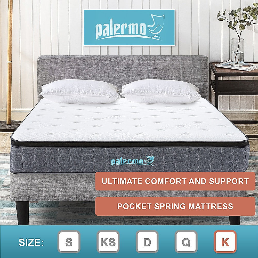 King Euro Top Pocket Spring Mattress – Motion Isolation Comfort with CertiPUR-US Certified Foam Layers