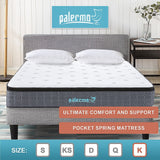 King Size Mattress: King Euro Top Pocket Spring Mattress  Motion Isolation Comfort with CertiPUR-US Certified Foam Layers