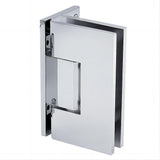 90° Brass Glass Shower Door L-Hinge in Chrome