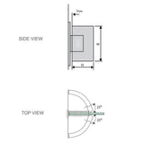 90° Brass Glass Shower Door L-Hinge in Chrome
