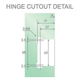 90° Brass Glass Shower Door L-Hinge in Chrome