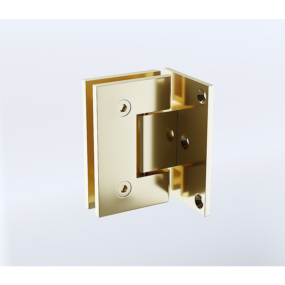 Shower Accessories: 90° Brass Glass Shower Door L-Hinge in Gold