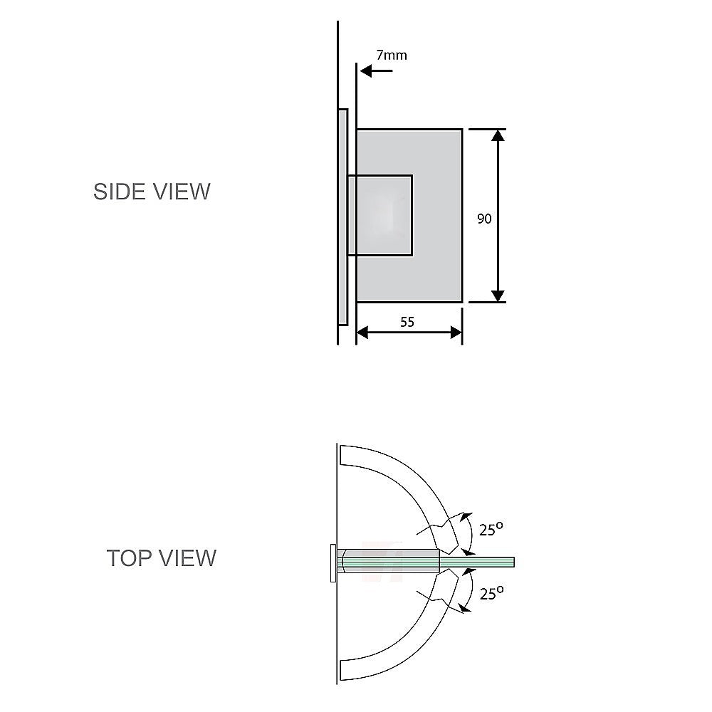 Shower Accessories: 90° Stainless steel Glass Shower Door L-Hinge in Gunmetal