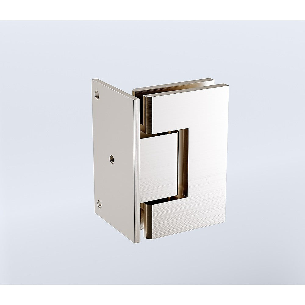 Shower Accessories: 90° Stainless steel Glass Shower Door L-Hinge in Nickel