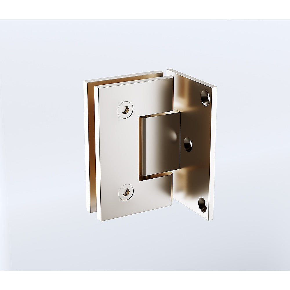 Shower Accessories: 90° Stainless steel Glass Shower Door L-Hinge in Nickel
