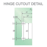 90° Stainless steel Glass Shower Door L-Hinge in White