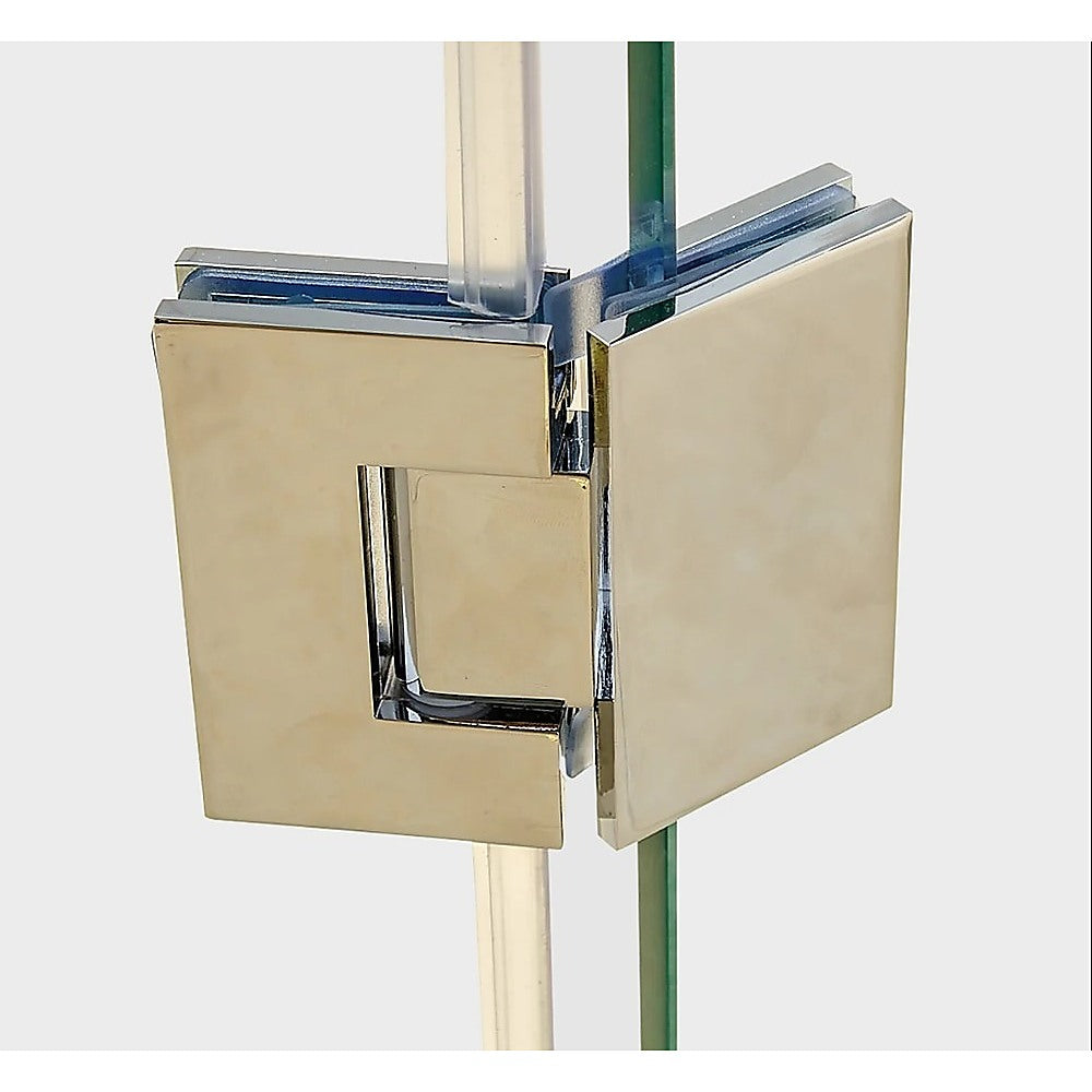 Shower Accessories: 135° Glass-to-Glass Brass Square Shower Hinge in Gunmetal