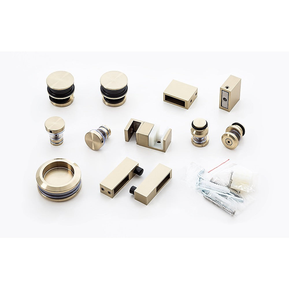 Shower Accessories: Hardware Accessories for Frameless Glass Sliding Door Shower Screen in Gold