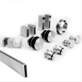 Shower Accessories: Hardware Accessories for Frameless Glass Sliding Door Shower Screen in Nickel