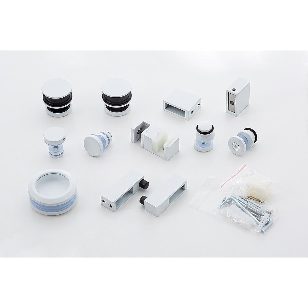 Shower Accessories: Hardware Accessories for Frameless Glass Sliding Door Shower Screen in White
