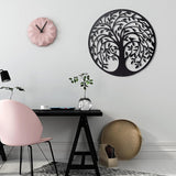 Garden Ornaments: 60cm Tree of Life & Birds Round Metal Wall Garden Art Sculpture