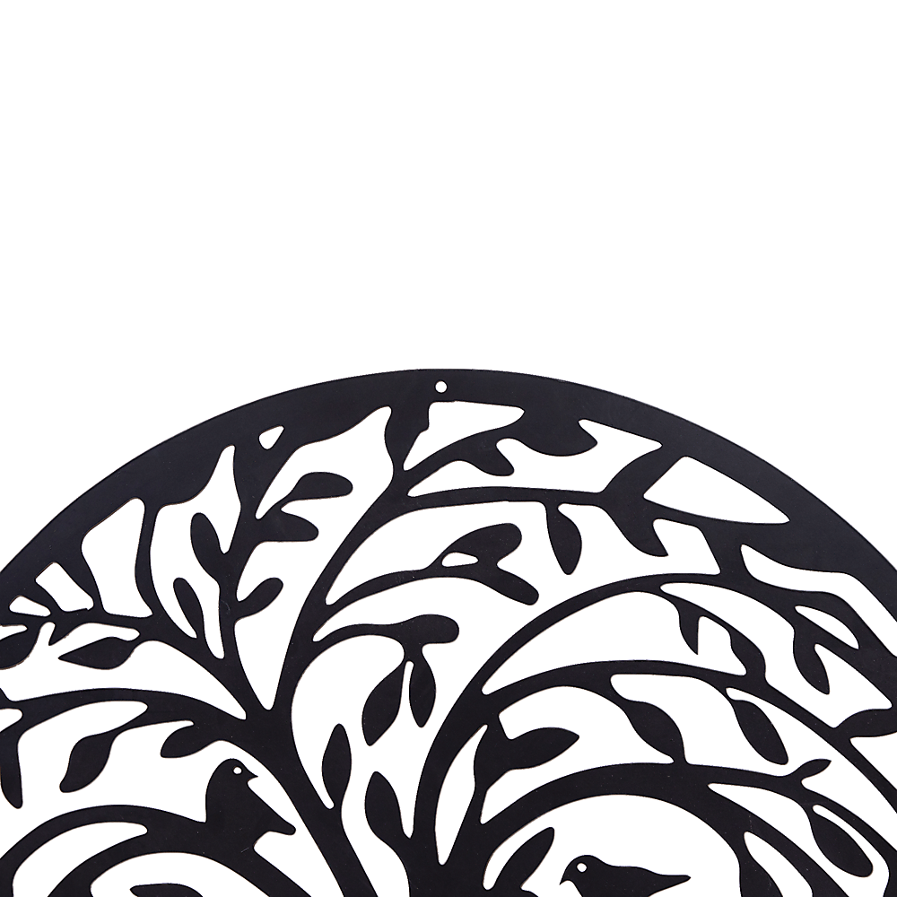Garden Ornaments: 60cm Tree of Life & Birds Round Metal Wall Garden Art Sculpture