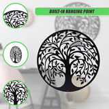 Garden Ornaments: 60cm Tree of Life & Birds Round Metal Wall Garden Art Sculpture