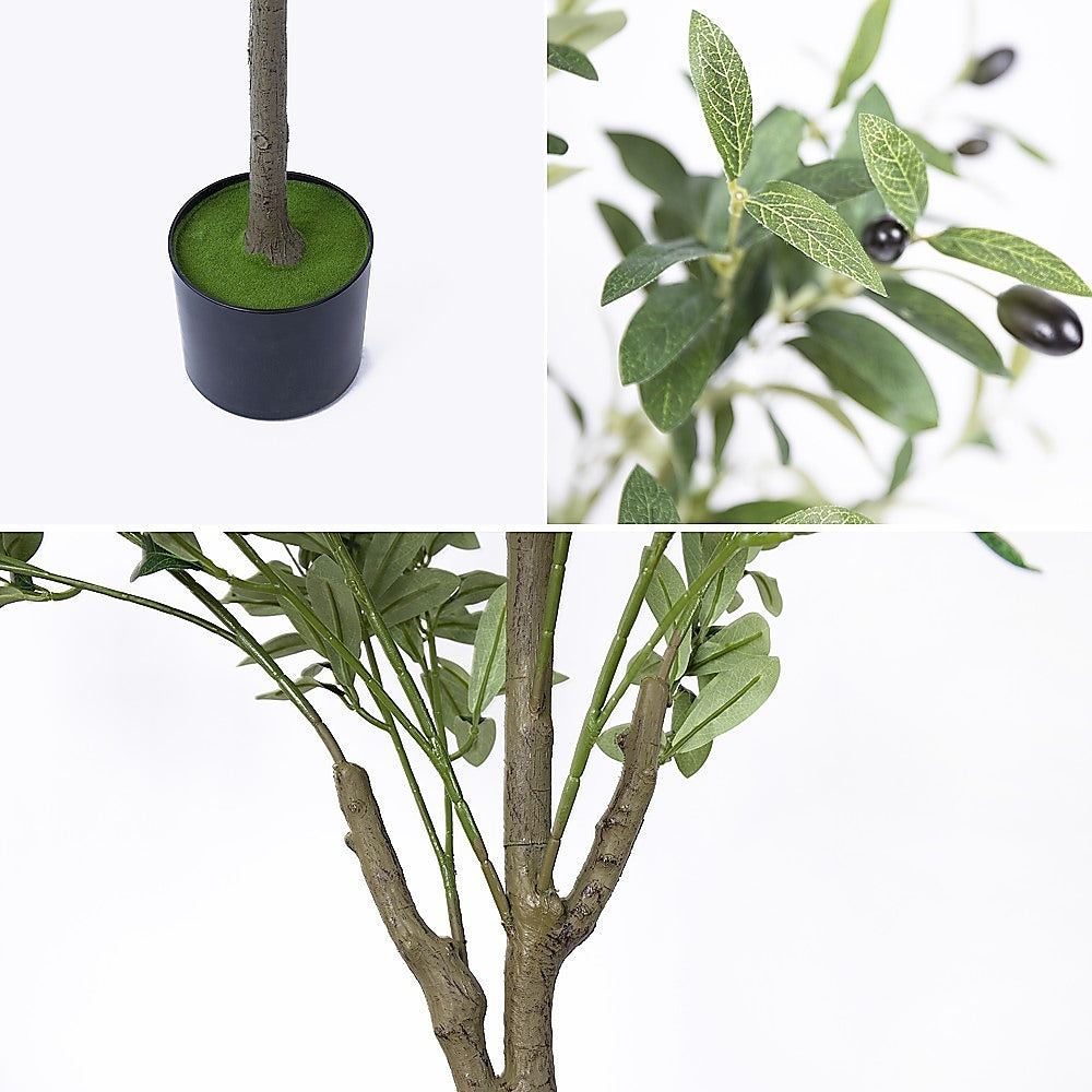 Artificial Flowers & Plants: 150cm Artificial Olive Tree  Tall Realistic Faux Green Indoor Plant for Home & Office