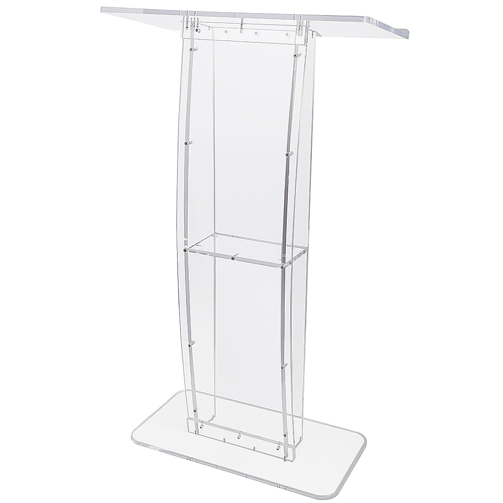 Desks: 120cm Acrylic Podium Stand Transparent
