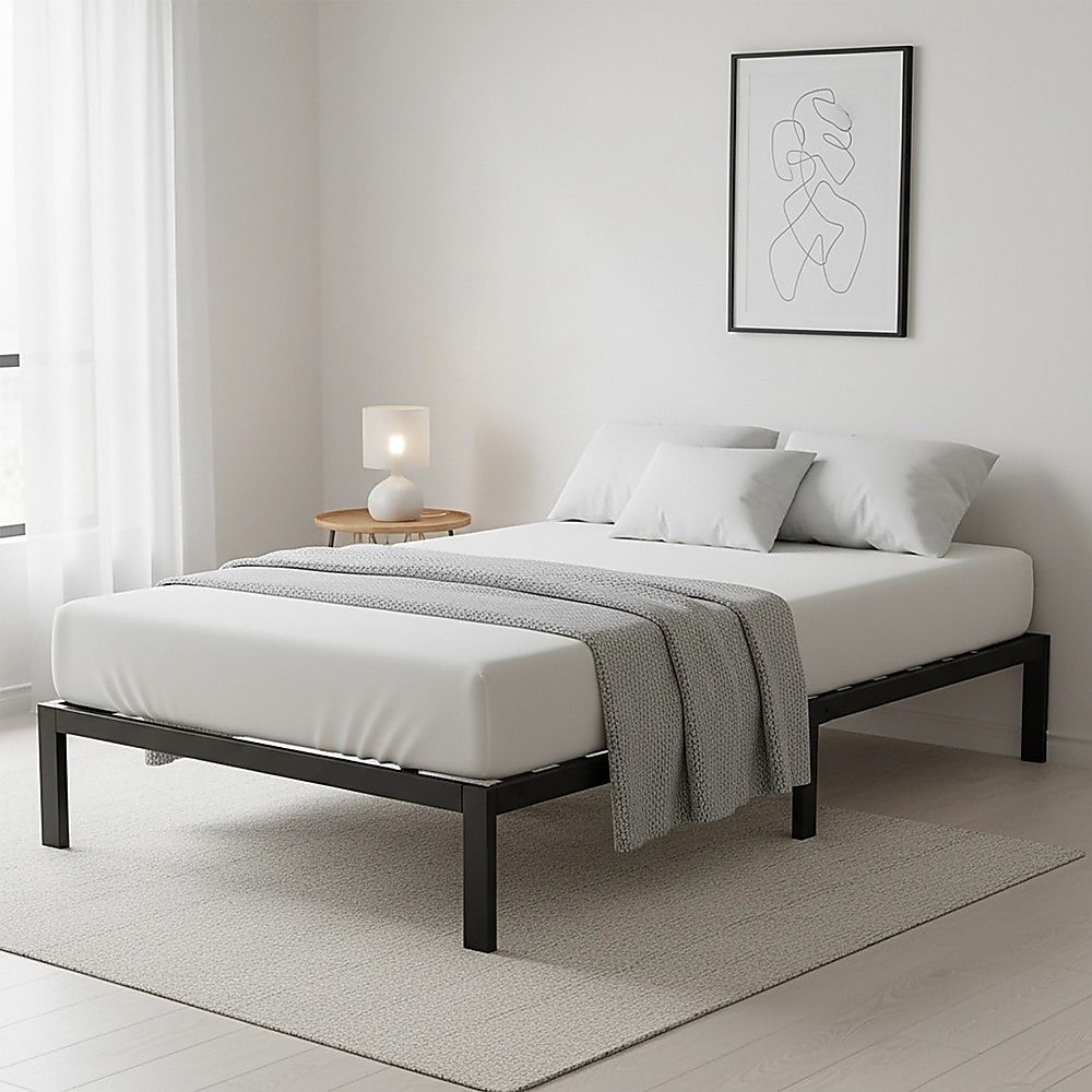 Beds & Bed Frames: Single Full Metal Bed Frame Base  Sturdy Steel Bed Base for Australian Mattress