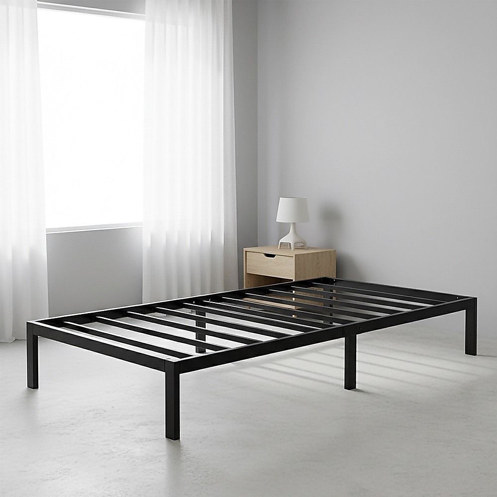 Beds & Bed Frames: Single Full Metal Bed Frame Base  Sturdy Steel Bed Base for Australian Mattress