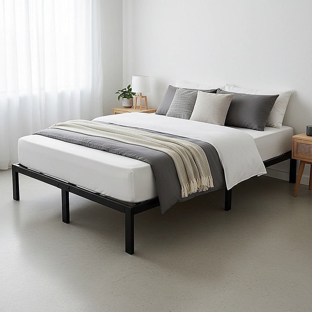 Beds & Bed Frames: King Single Full Metal Bed Frame Base  Sturdy Steel Bed Base for Australian Mattress