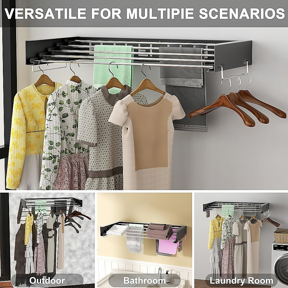 Drying Racks & Hangers: Collapsible Laundry Drying Rack  Wall Mounted Clothes Airer for Indoor or Outdoor