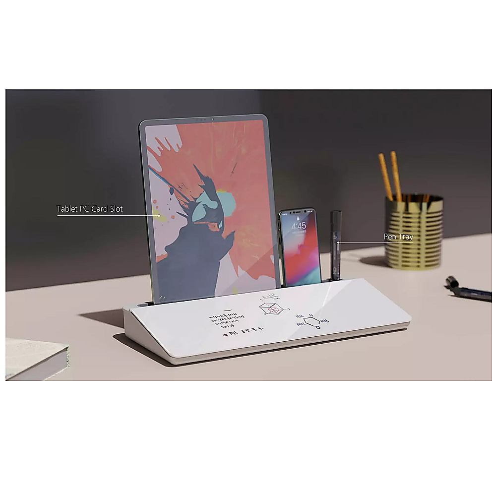 Desk Accessories: Glass Desktop Buddy Whiteboard Office Writing Desk