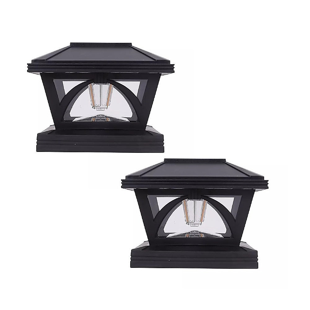Gardening Accessories: 2 Pack Outdoor Flame Light Solar Post Deck Fence Cap