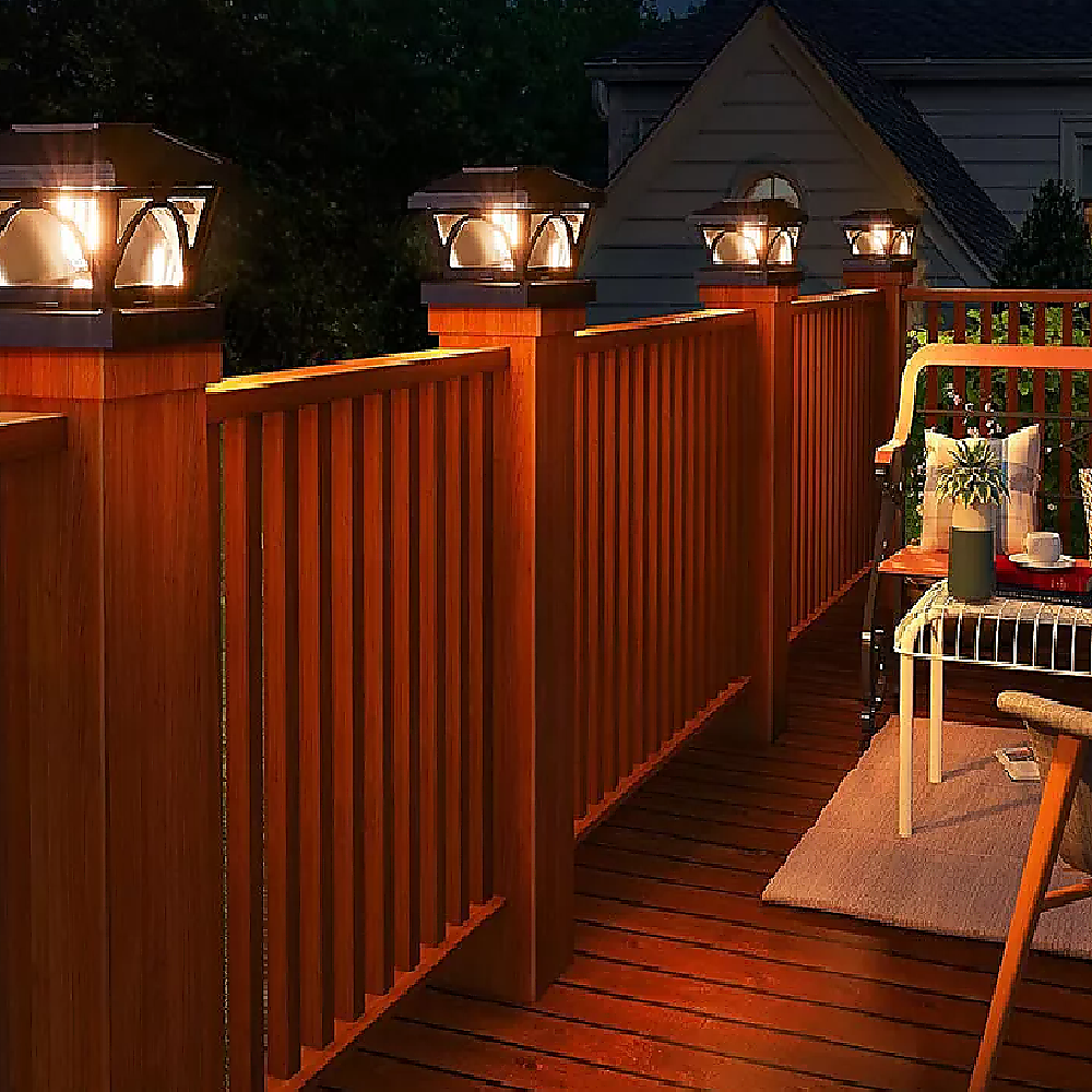 Gardening Accessories: 2 Pack Outdoor Flame Light Solar Post Deck Fence Cap