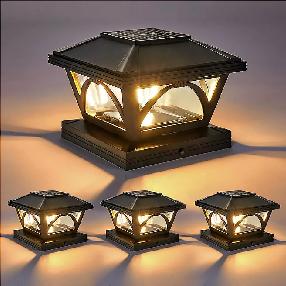 Gardening Accessories: 2 Pack Outdoor Flame Light Solar Post Deck Fence Cap