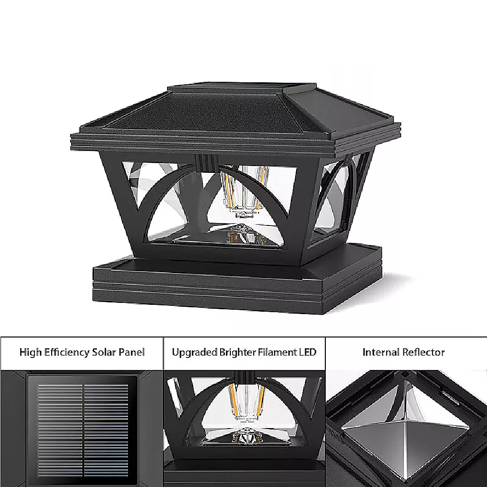 Gardening Accessories: 2 Pack Outdoor Flame Light Solar Post Deck Fence Cap
