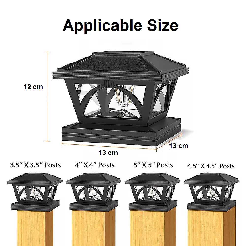 Gardening Accessories: 2 Pack Outdoor Flame Light Solar Post Deck Fence Cap