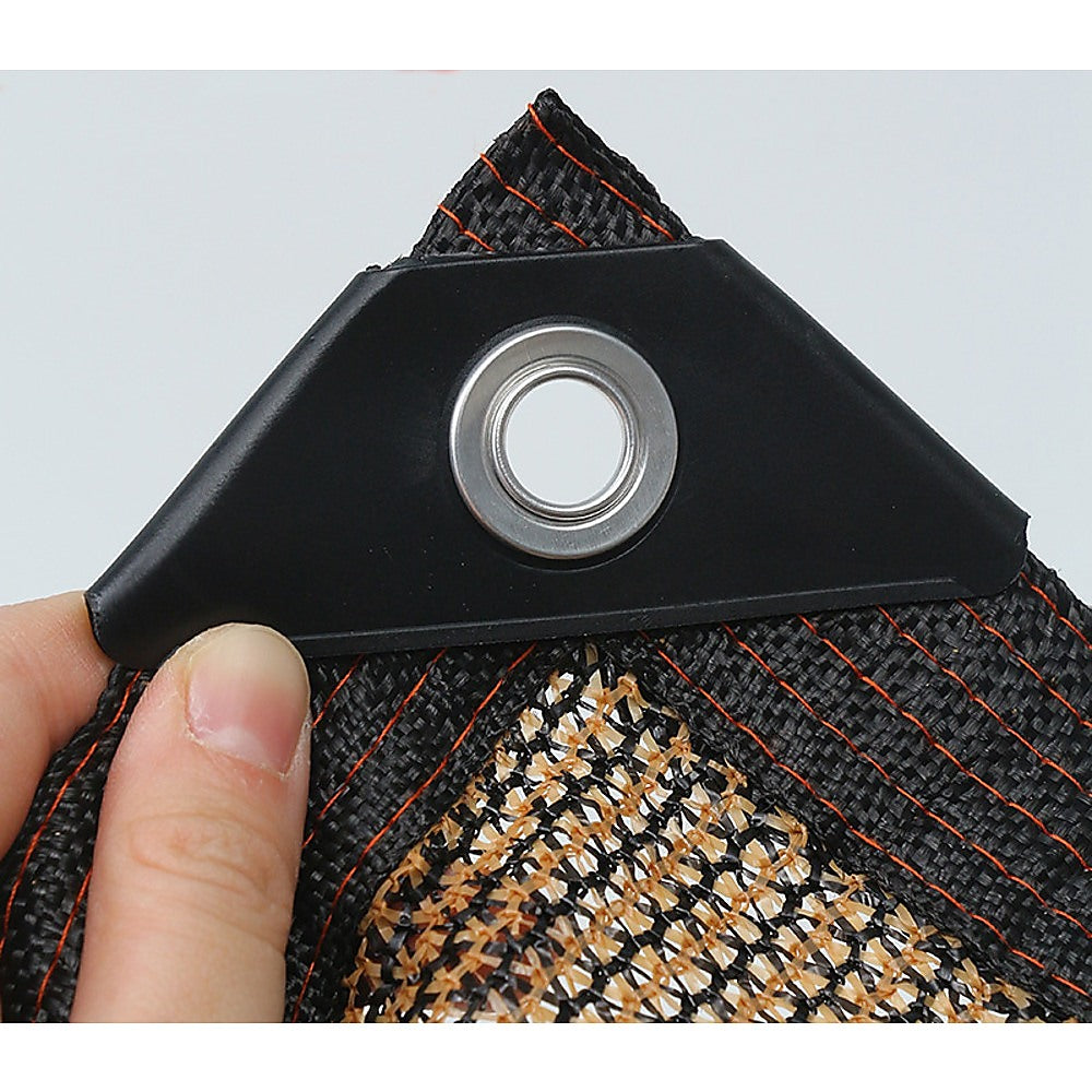 Umbrellas & Sunshades: 15m x 2m Fence Windscreen Privacy Screen Shade Cover Coffee Fabric Mesh Garden