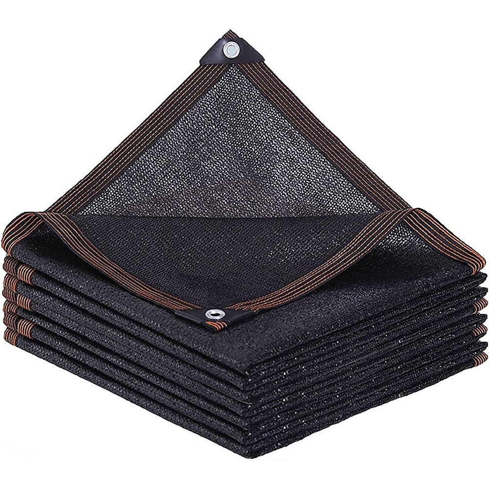 Umbrellas & Sunshades: 20m x 2m Fence Windscreen Privacy Screen Shade Cover Black Fabric Mesh Garden