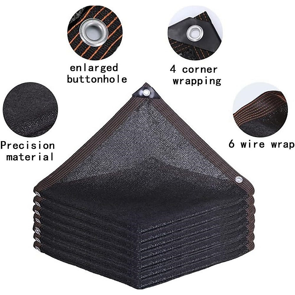 Umbrellas & Sunshades: 20m x 2m Fence Windscreen Privacy Screen Shade Cover Black Fabric Mesh Garden