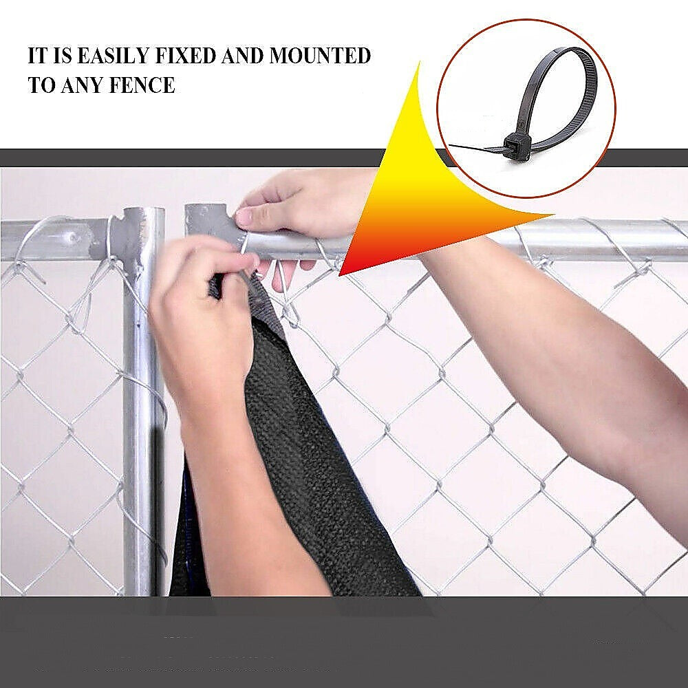 Umbrellas & Sunshades: 20m x 2m Fence Windscreen Privacy Screen Shade Cover Black Fabric Mesh Garden