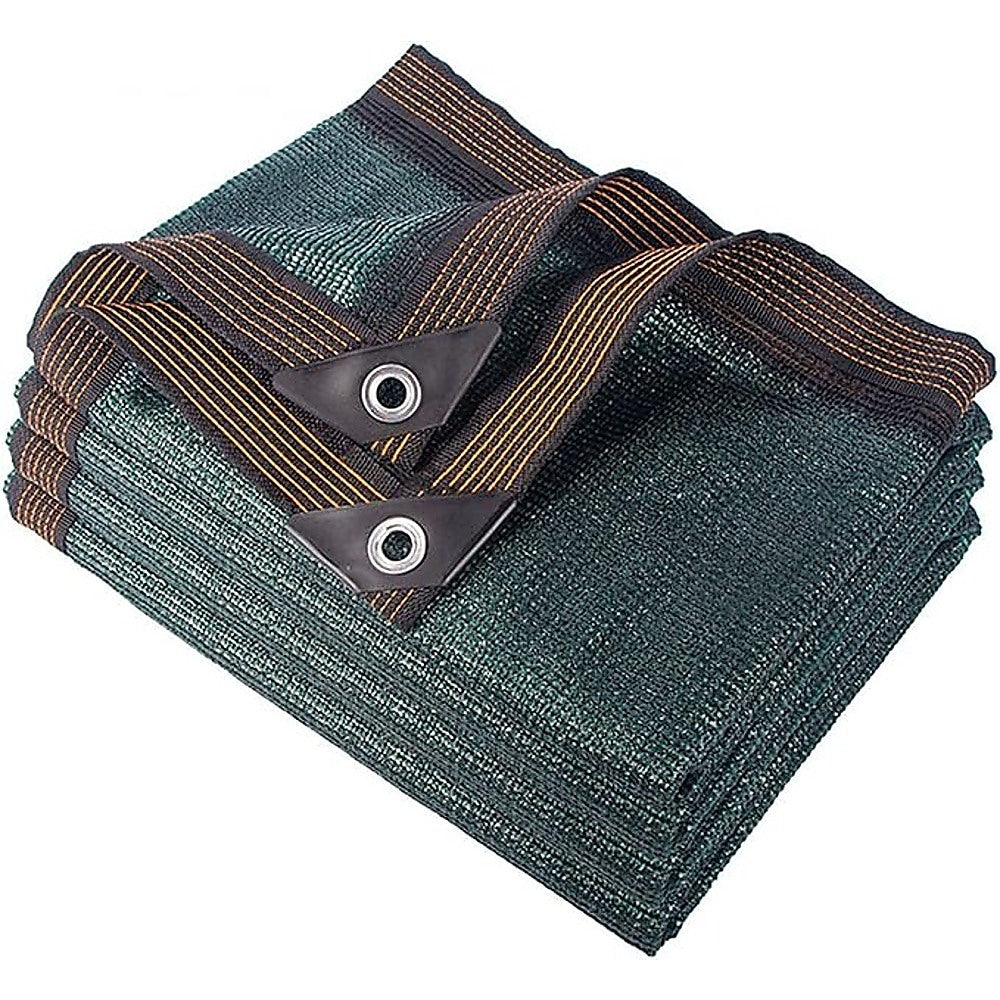 Umbrellas & Sunshades: 15m x 2m Fence Windscreen Privacy Screen Shade Cover Dark Green Fabric Mesh Garden