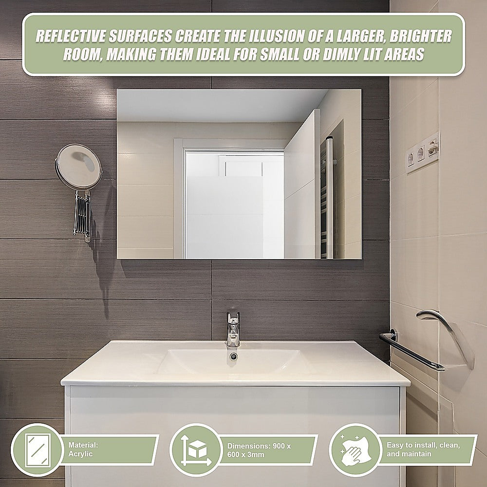 Mirrors: MIRROR Acrylic Sheet Perspex Sheet Panel 2pc/set 900mm x 600mm x 3mm