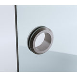 100cm Frameless Diamond Shower Screen with Gunmetal Brackets and Brass Hinges, Round Handle