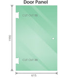 100cm Frameless Diamond Shower Screen with Chrome Channels and SS Hinges