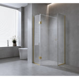 100cm Frameless Diamond Shower Screen with Black Channels and SS Hinges