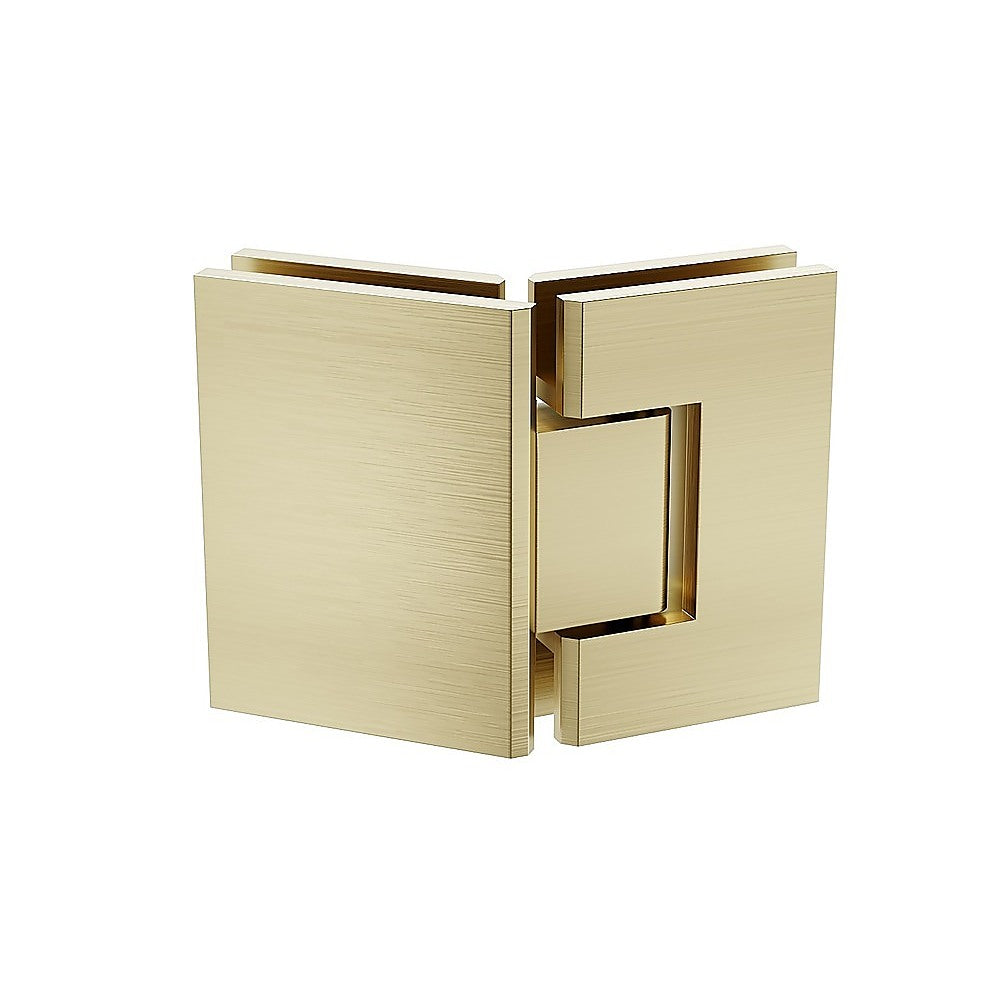 Shower Heads & Screens: 100cm Frameless Diamond Shower Screen  Gold F-Brackets Detailing with Durable SS Hinges