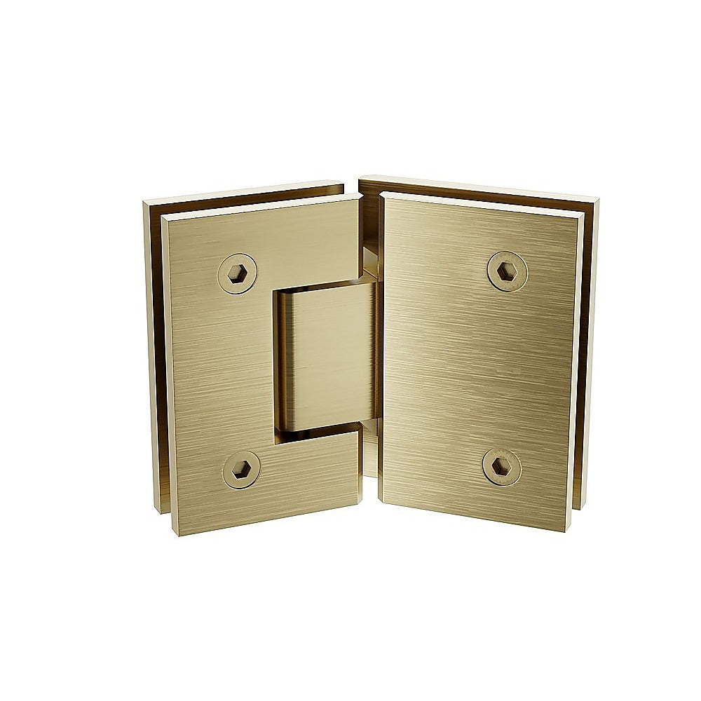 Shower Heads & Screens: 100cm Frameless Diamond Shower Screen  Gold F-Brackets Detailing with Durable SS Hinges