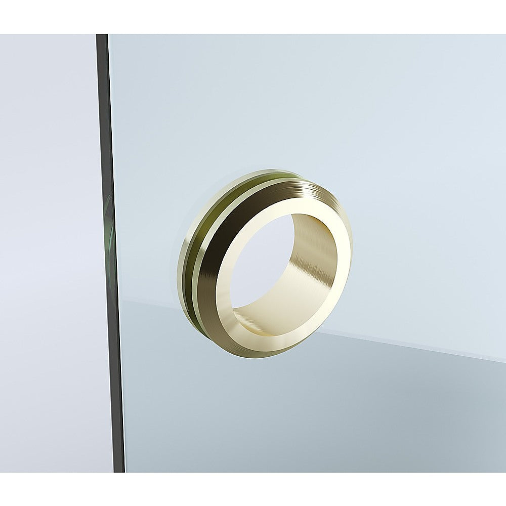 Shower Heads & Screens: 100cm Frameless Diamond Shower Screen  Gold F-Brackets Detailing with Durable SS Hinges