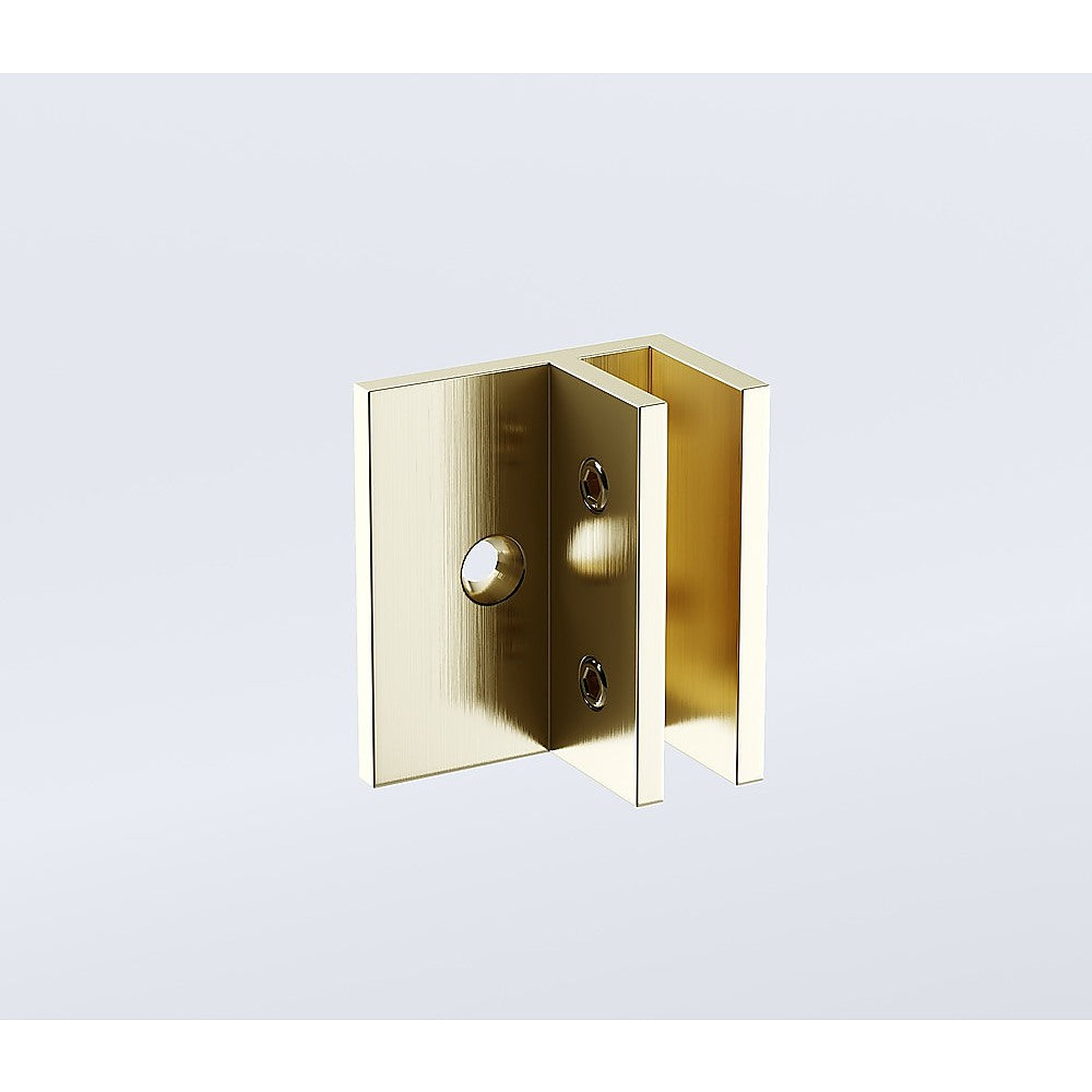 Shower Heads & Screens: 100cm Frameless Diamond Shower Screen  Gold F-Brackets Detailing with Durable SS Hinges