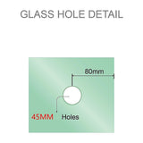 100cm Frameless Diamond Shower Screen with Gunmetal Channels and Brass Hinges & Round Handle