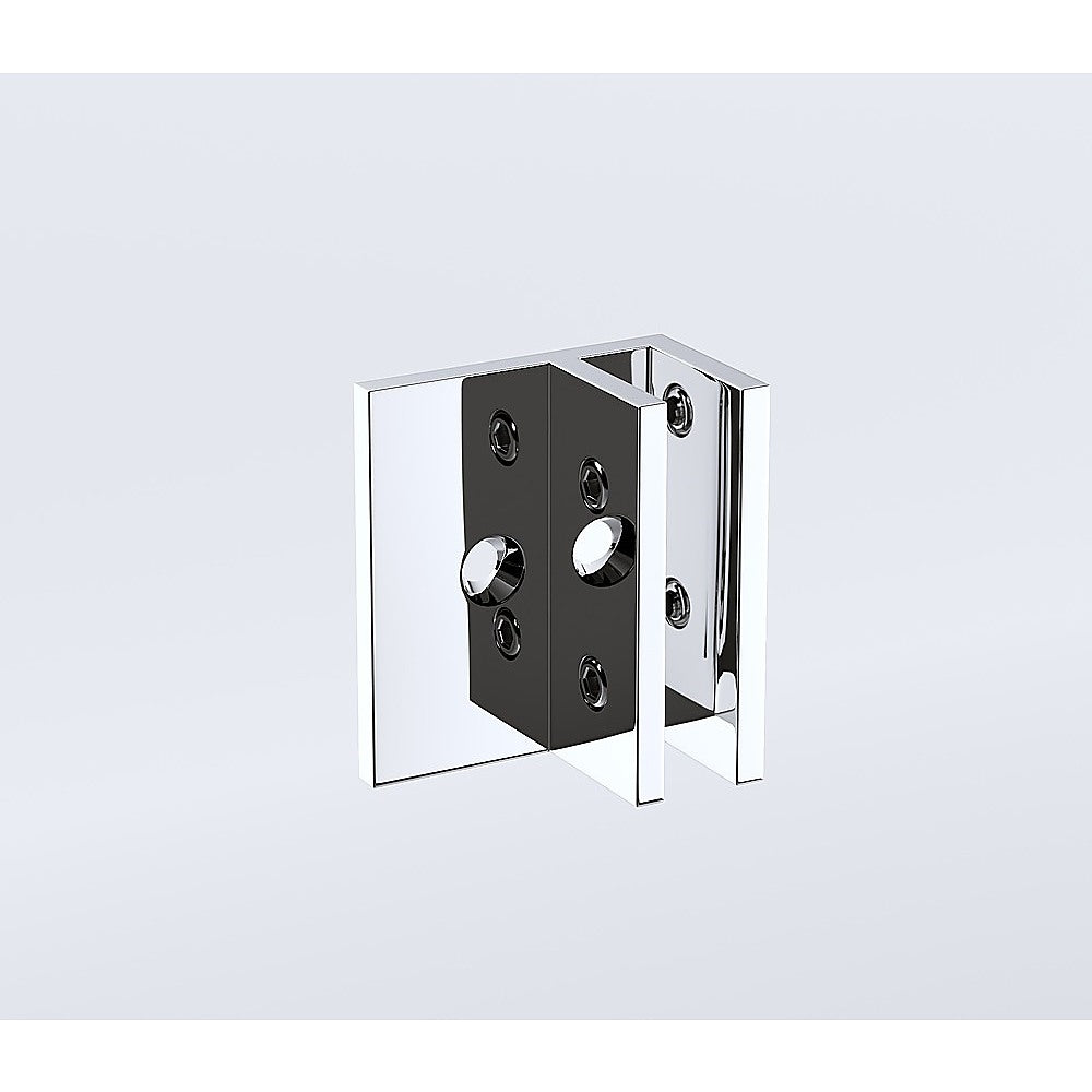 Shower Heads & Screens: 110x80cm Corner Frameless Shower Screen  Chrome Wall & Floor F-Brackets with SS Hinges for Contemporary Bathrooms