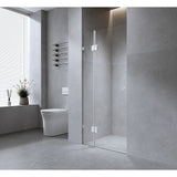 110cm Wall to Wall Frameless Shower Screen with White Brackets and SS Hinges