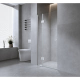 100cm Wall to Wall Frameless Shower Screen with Black Channel and SS Hinges